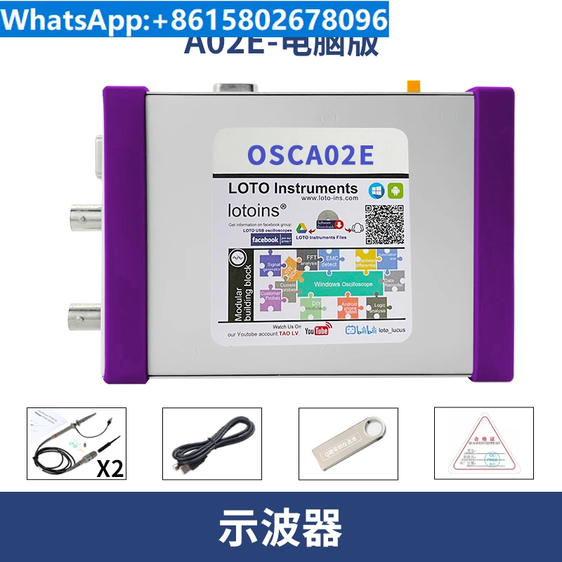 OSC A02E Prenosný digitálny USB Virtuálny osciloskop 60 metrov vreckový malý počítačový telefón