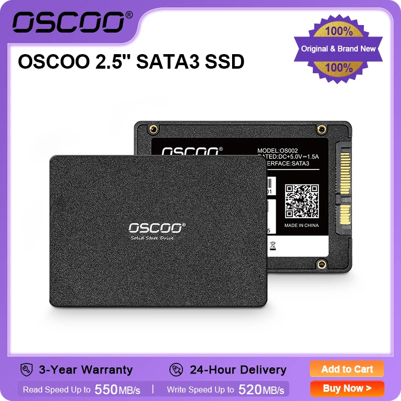 OSCOO Black SSD 120GB 240 GB 2,5 palca Spevný stav jednotky 3D TLC NAND SATA3.0 SSD pre notebook a stolné továrne Veľkoobchodná cena