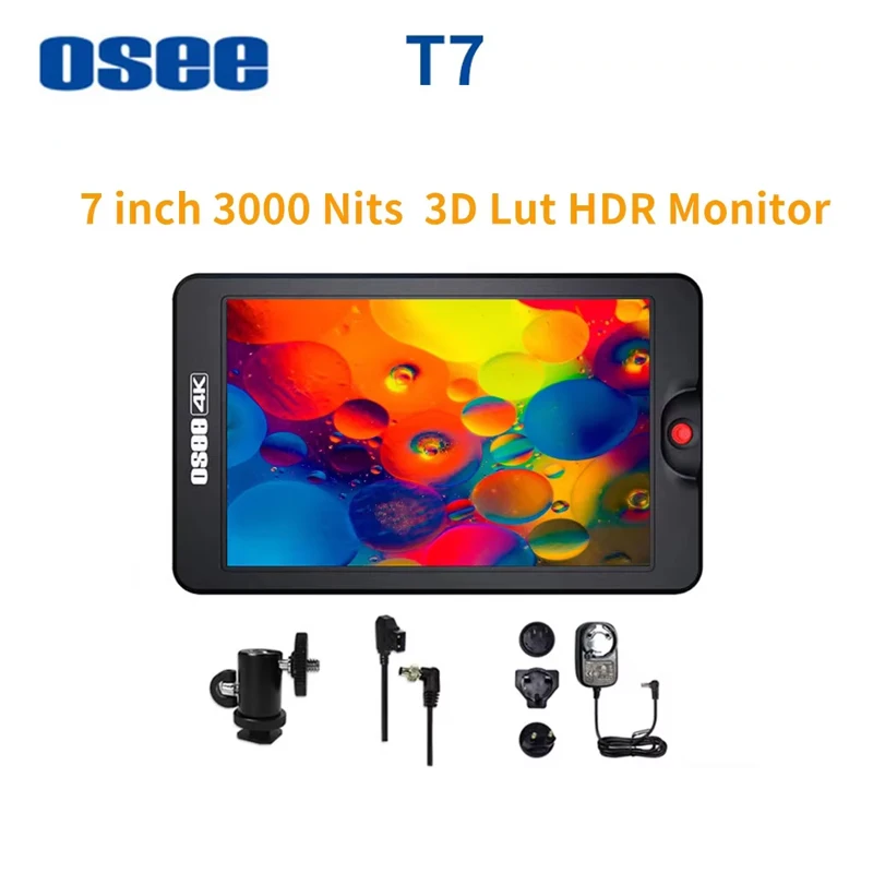 OSEE T7 7 palcov 3000 nits 3D LUT HDR 1920 × 1200 Plné HD prenosné IPS podporuje 4K Vstup a výstup HDMI