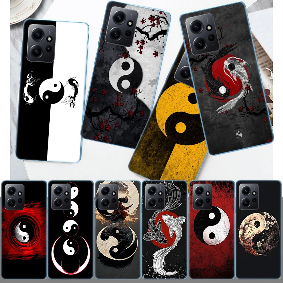 Osem diagramov Taiji Yin Yang Cover Case pre Xiaomi Redmi Poznámka 13 5G Plus 12c 10a 10a 10c 10x 9a 8a 8a K60 K70 K20 Pro Phone