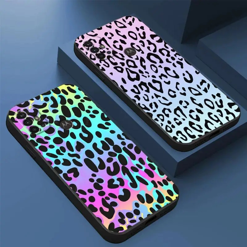 Oslnivé leopardové tlačové puzdro pre Motorola Moto G9 Plus Play Power G200 Edge 20 Pro Lite 30 Pro 30 NEO 40 Pro One Fusion Plus Plus