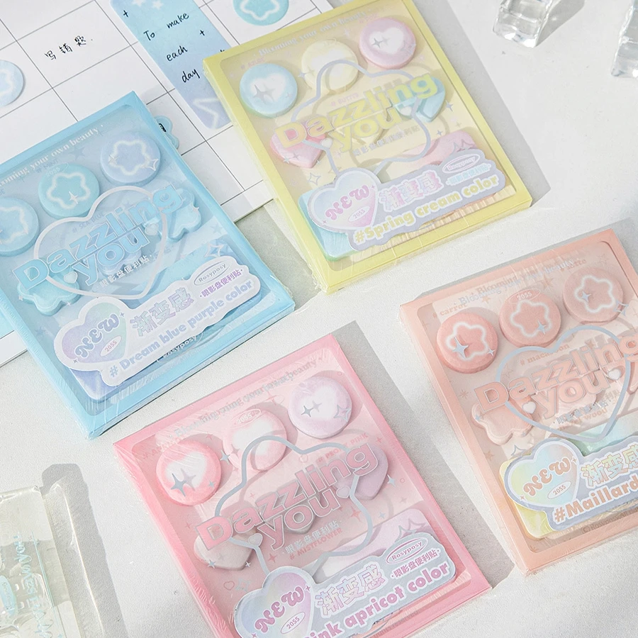 Oslňovanie Mini lepivé poznámky set gradient color 210 listy memorandá lepidla štítok Plánovač Denník Plánovač nálepiek A7565