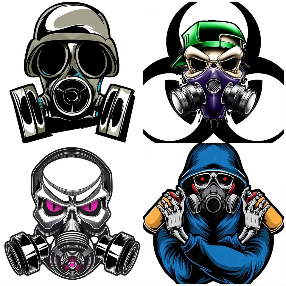 Osobnosť Biochemický nálepka Zábavná nálepka lebky pre SUV 4X4 okenný nárazník Offroad Decotion Decoration JDM nálepky JDM