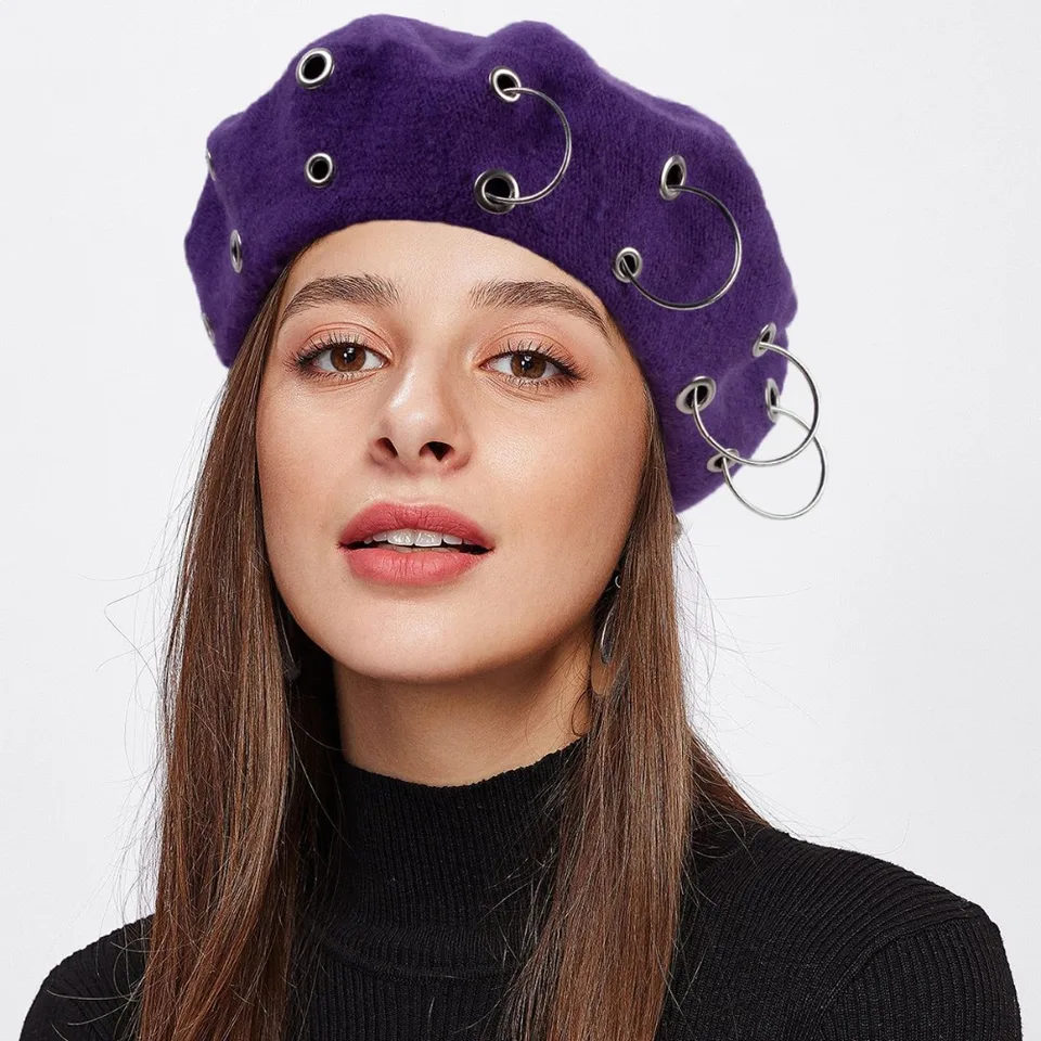 Osobnosť vintage osemdesnocový klobúk okrúhly brimless kupol baret západný štýl punk punk pumpkin maliar klobúk dievča