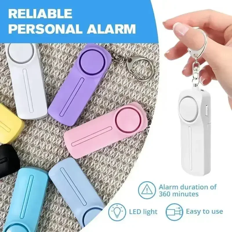 Osobná bezpečnosť Alarm Self Obrana 130 dB Loud Keychain Prenosná bezpečnosť Anti-Satyr pre ženy