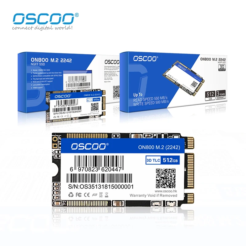 OSOCO M2 SSD 2242 128GB 256 GB 512 GB HDD NGFF M.2 SATA Pevný disk pre laptop Pôvodný 3D TLC NAND 6GB/S 2242 SSD pre pracovnú plochu