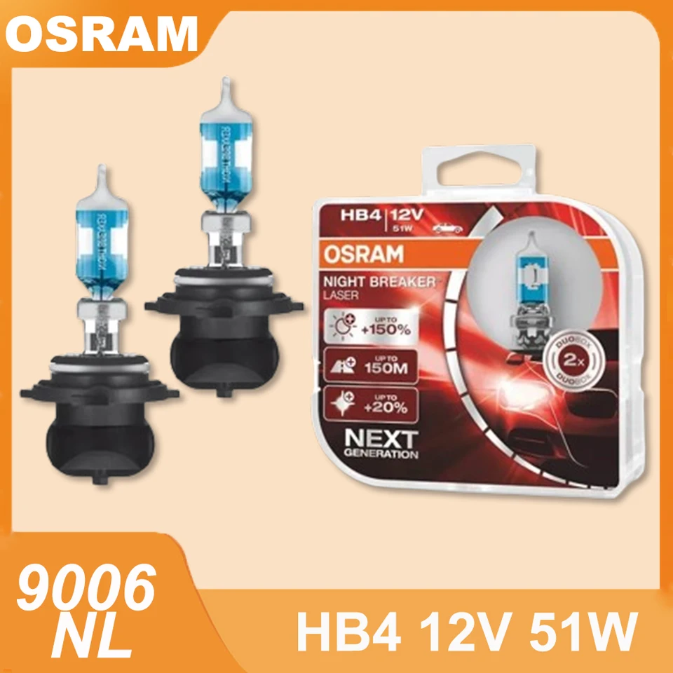 Osram Night Breaker Laser 9006nl HB4 12V 51W PX26D Nový laser novú generáciu auta Svetlo Halogénové svetlomet +150 Jase ONE DIEY