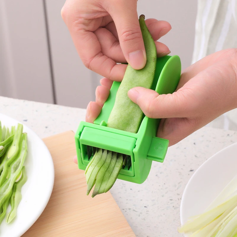Ostrý fazuľový krájač rezačka zelená fazuľová štrbina strúhania ovocná zelenina Stringer Peeler Bean Remover Universal Home Kitchen Gadgets
