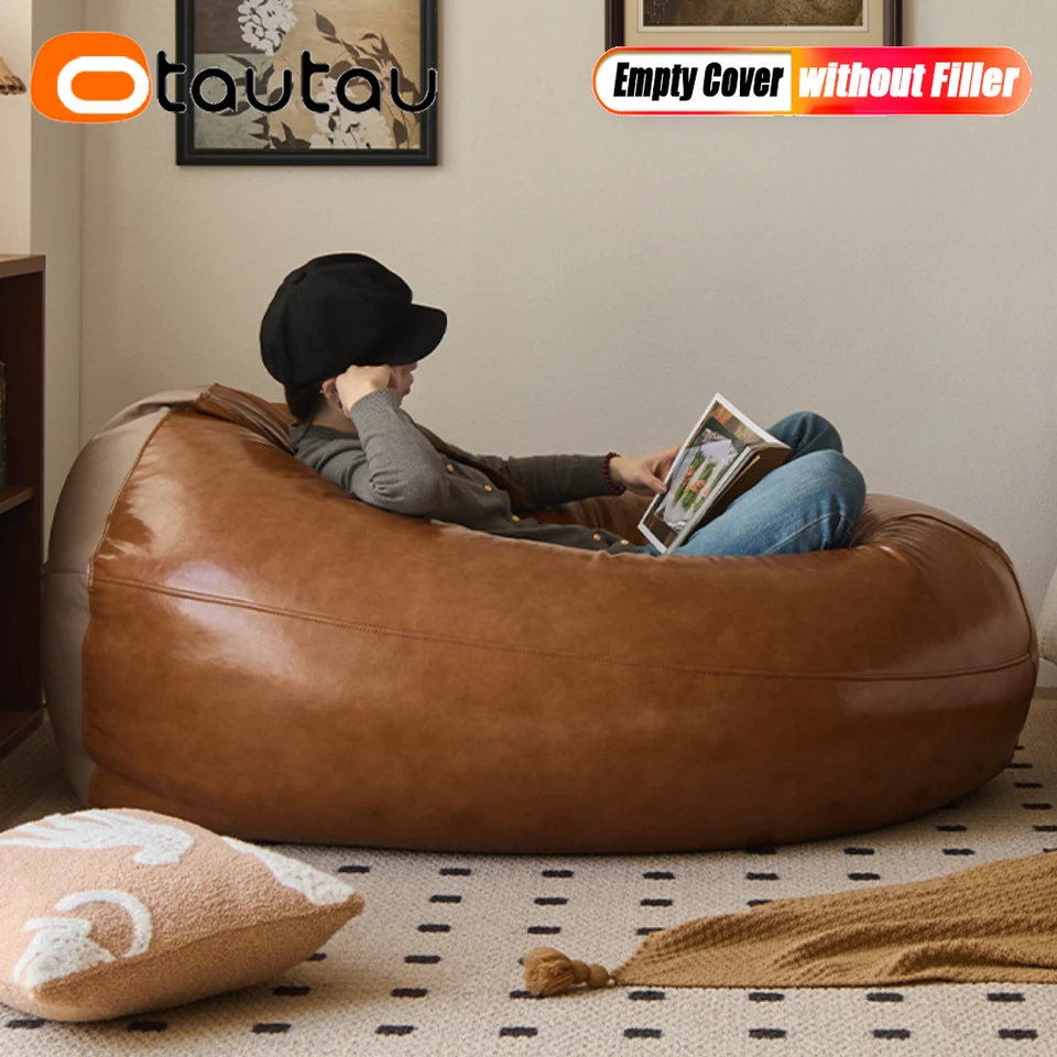 Otautau Big Pu kožené fazuľové tašky bez výplne Beanbag Lounger pohovka posteľ bez plnenia DD069