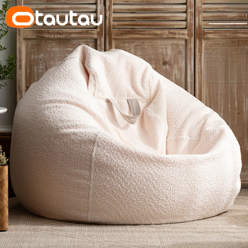 Otautau hrubý mäkký chenille vevet fazuľový kryt bez výplne Beanbag Pouf Salon Salon Water-Drop Puff Stolička SF142