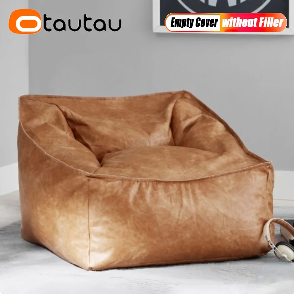 Otautau pu kožené fazuľové tašky bez výplňového beanbagového gauču puzdro na pohovku bez výplne sf198