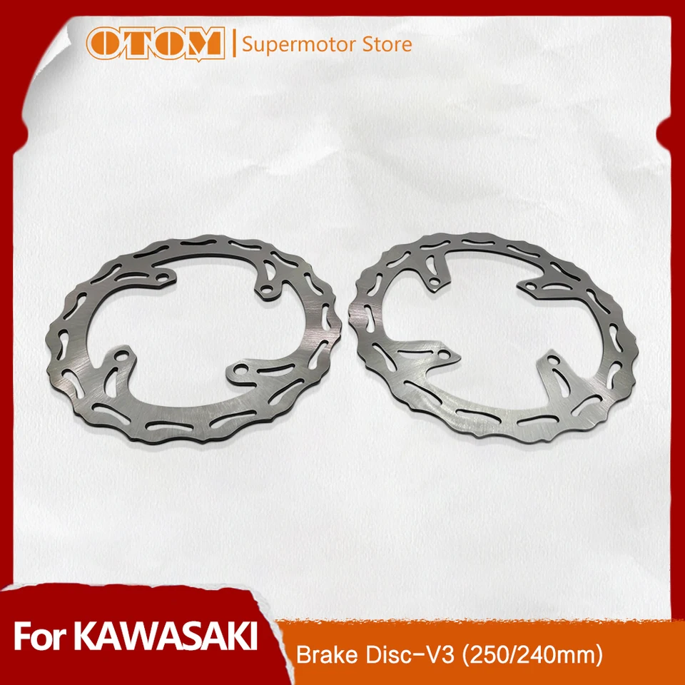 OTOM Motocykel predný 250 mm Zadný 240 mm brzdový disk Oceľ Disk Brzdenie misky pre Kawasaki KXF KLX 250 450 Off-Road motokrosové diely