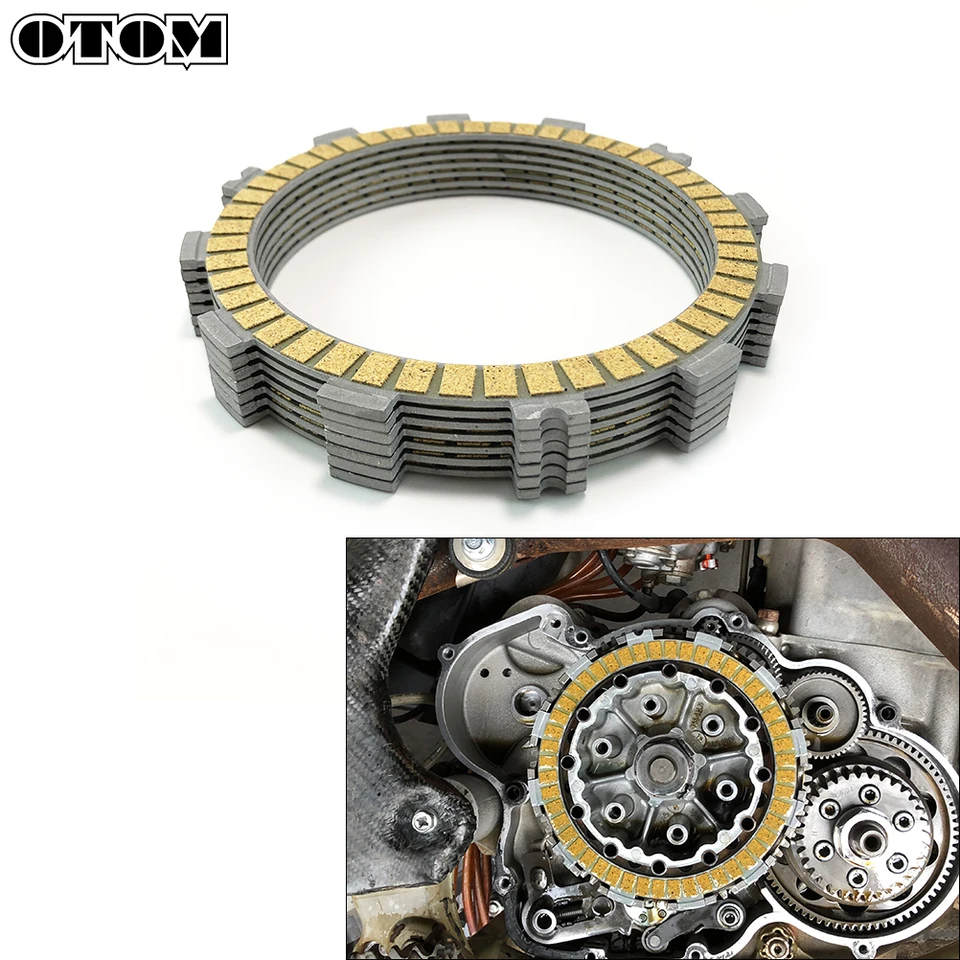 OTOM Motorcycle Clutch Trecie disky Disky s súprava 111 mm vlákno z papierových kompozitných diskov pre KTM SX 450 KTM520 KTM525 Príslušenstvo