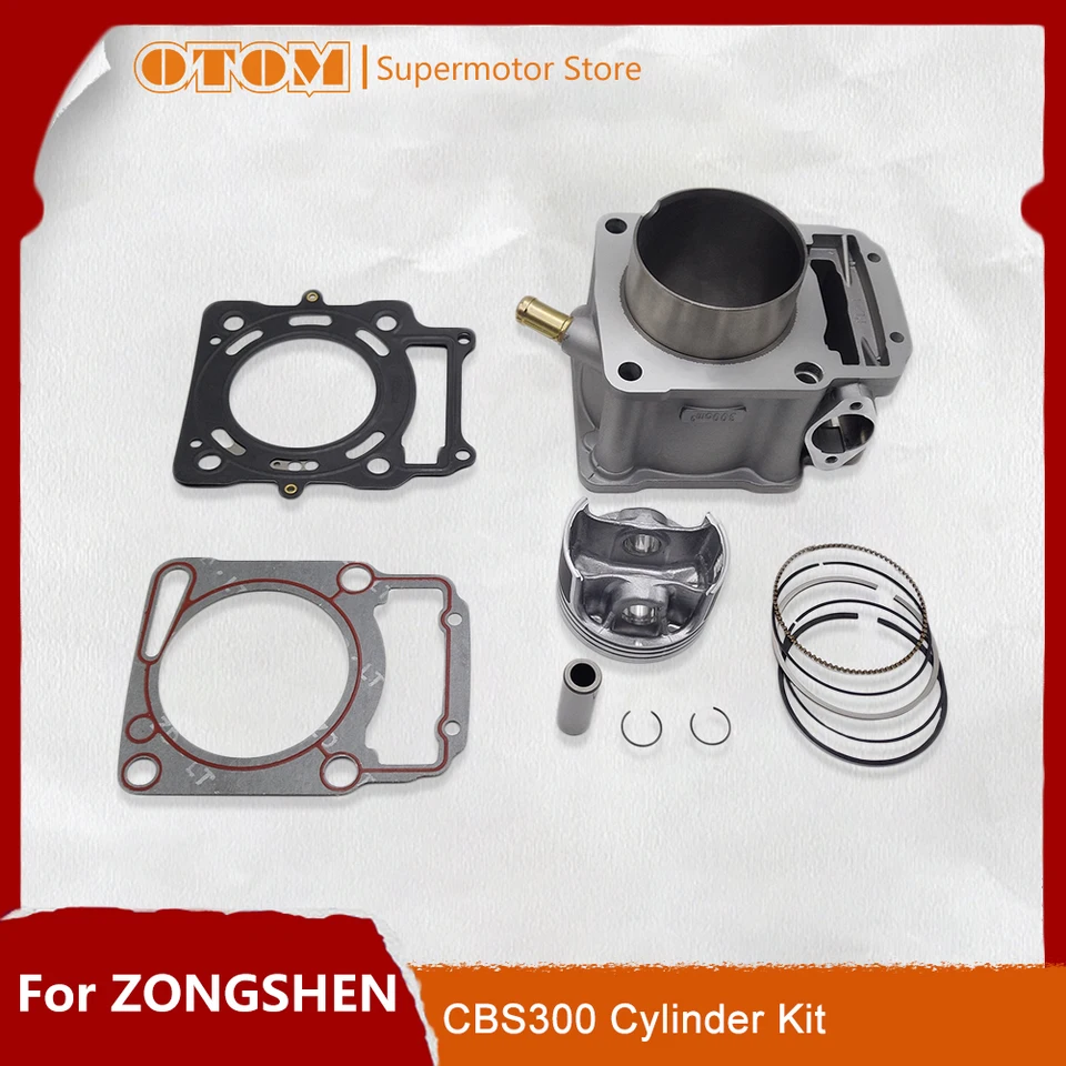 OTOM Motorcycle Motor Motor Kit Kit valcový blok Piestový guľôčkový kolík pre Zongshen CBS300 ZS174MN-3 vodoterný 4 zdvih
