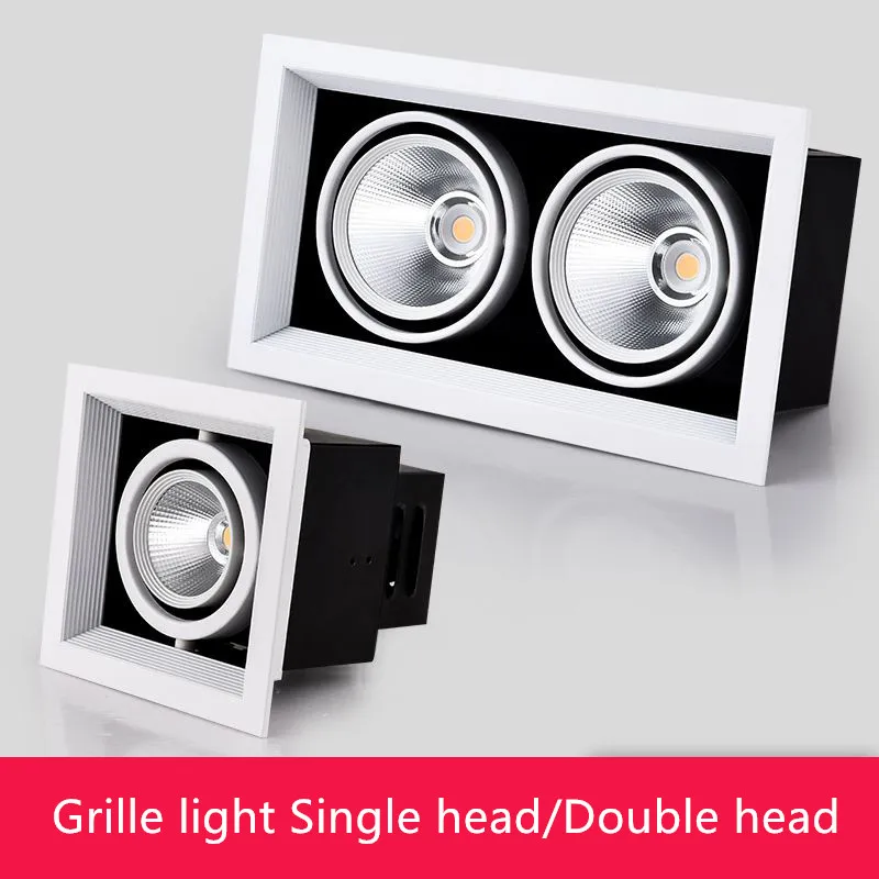 Otočiteľná LED COB zapustená štvorcová štvorcová 7W 12 W single/dvojitá hlava 220V 230V LED stropné svetlo Svetlo pre vnútorné osvetlenie