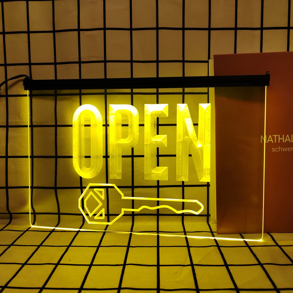 Otvorené kľúče obchod s rezacím obchodom retro led neónové podpisy Domáce dekorácie s vintage plakety a plagáty pre miestnosť kancelársky statok