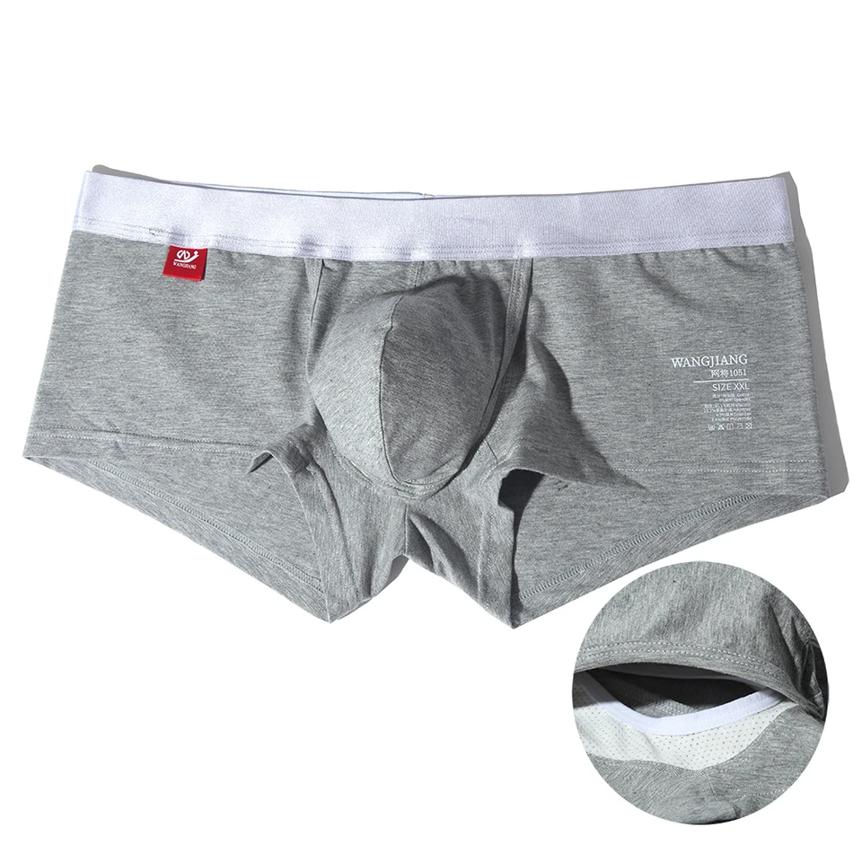 Otvorené predné spodné prádlo Men Cotton Sexy pánske boxerové šortky nohavičky Priedušné vrecko Bulge spodky