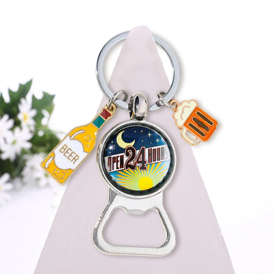 Otvárač na otvárač fľaše Keychain Ľahký otvárač piva Keyring kovový kovový otvárač pivní keychain vhodný pre všetky čiapky na fľaše na pivo
