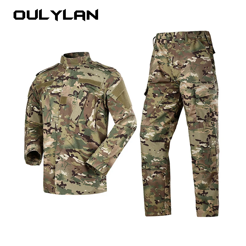 Oulylan CP Style Combat Suit Outdoor Men Košeľa a nohavice súprava maskovacia bezpečnosť putdoors uniformy cp uniforma
