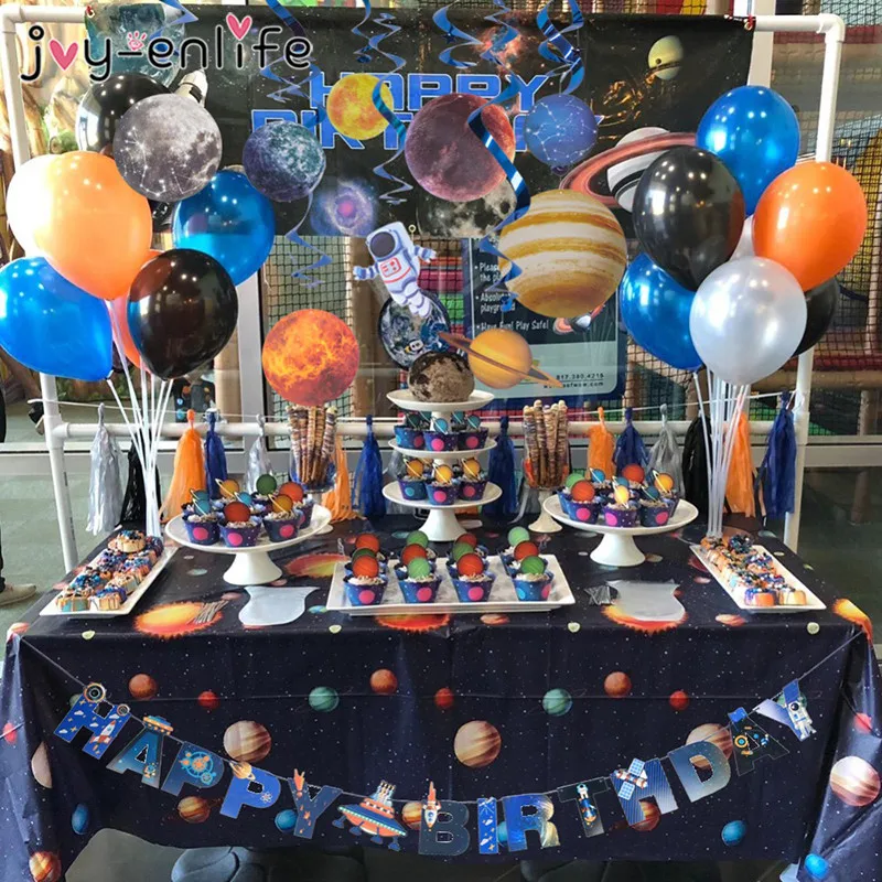 Outer Space Galaxy Party Decor Decisable Set Set Solar Planet Party Paper Cup/Stopkin/taniere deti Šťastné narodeniny darčeky