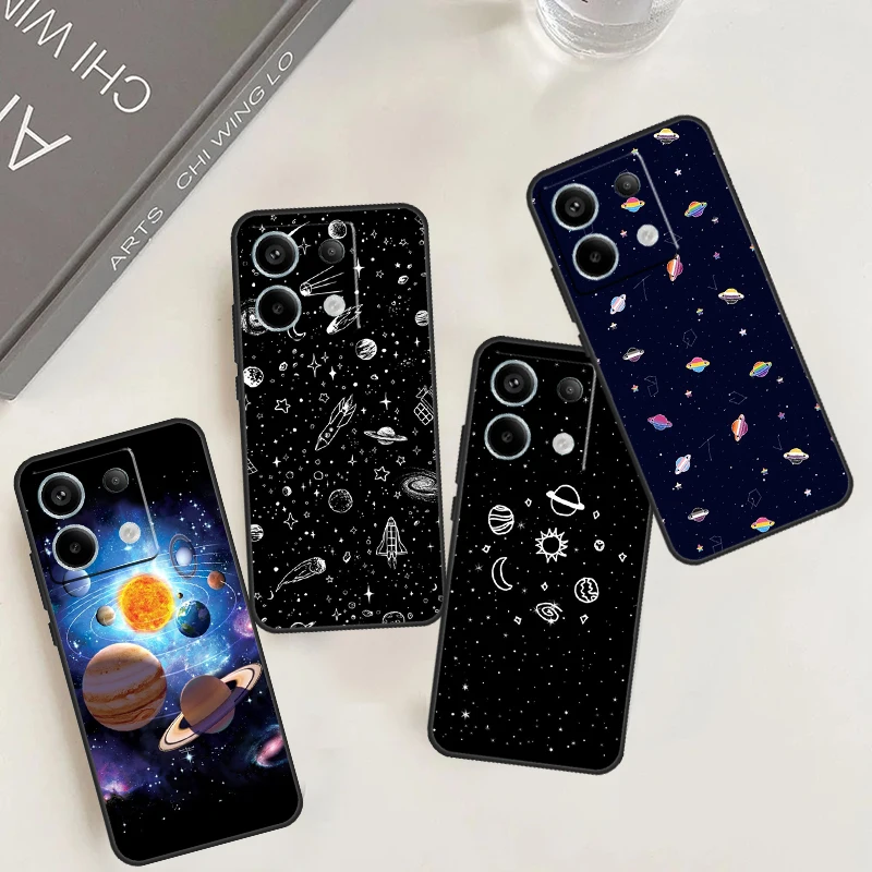 Outer Space Planet Stars Moon Case pre Xiaomi Redmi Poznámka 13 11 8 9 10 12 Pro 12S 11s 10s 9s Redmi 13C 9c 10c 12c Cover