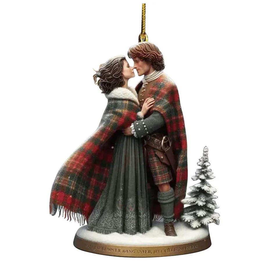 Outlander Book Dekorácie prívesok Creative Outlander Socha zavesenie ozdoby Vintage akrylové auto rewrview Swing Keychain