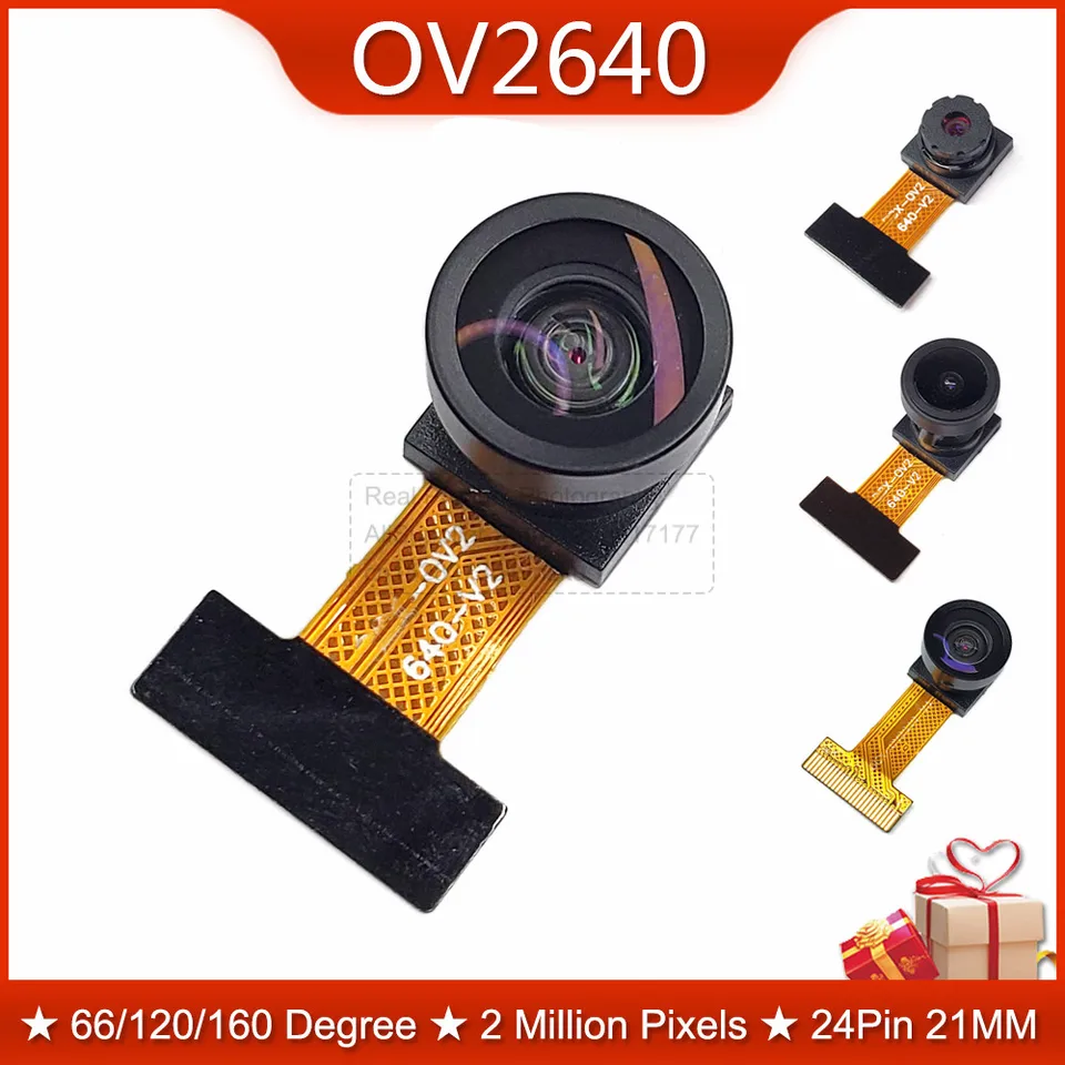 OV2640 21 mm modul fotoaparátu pre modul kamery ESP32-CAM 30 66 120 160 stupňa Ďalší 850 nm nočné videnie 24pin 0,5 mm rozstup