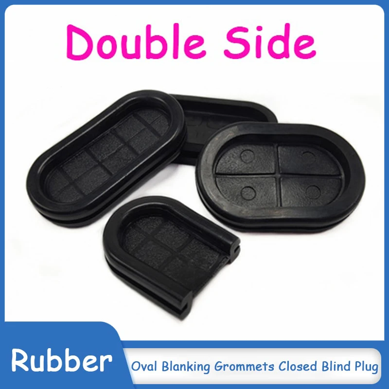 Oval Gum Blanking Grommets Uzavreté slepé zástrčky Bungs dvojitý bočný kábel Ochrana kríkov 13 20 25 30 35 37 40 50 mm