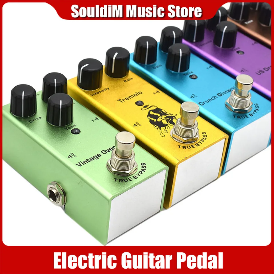 Overdrive Guitar Effect Pedál Full Metal Shell s pravou obtokom Classic Chorus/Vintage Phase/Digital Oneskorenia Guitar Pedál