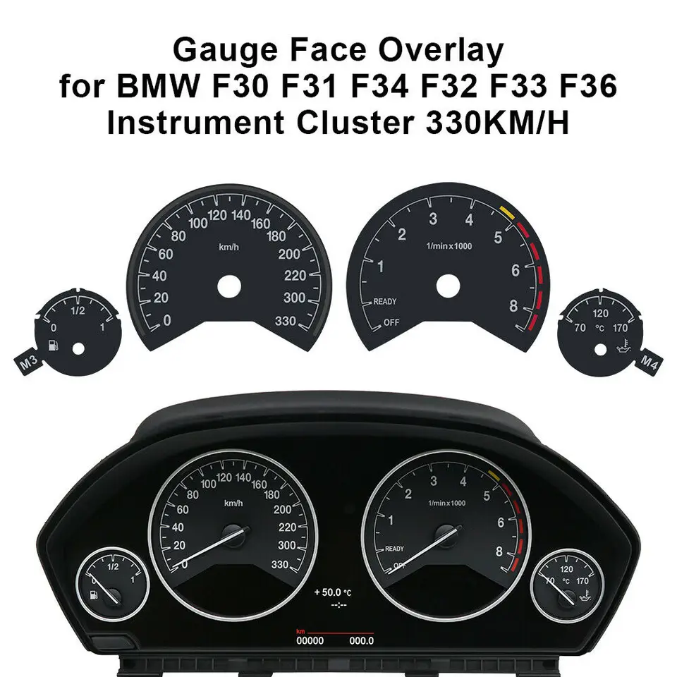 Overlát na plochu pre BMW F30 F31 F34 F32 F33 F36 Prístrojový klaster 3M 330 km/h 260 km/h