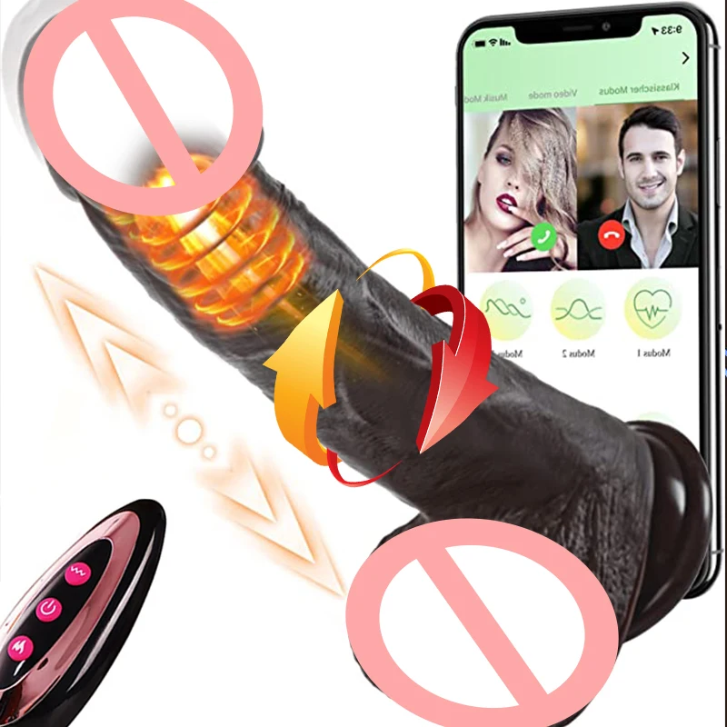 Ovládanie aplikácie Čierne realistické dildo Žena Hlukovanie Vibrátor Vibrátor Silikón Dospelý sex Sexu