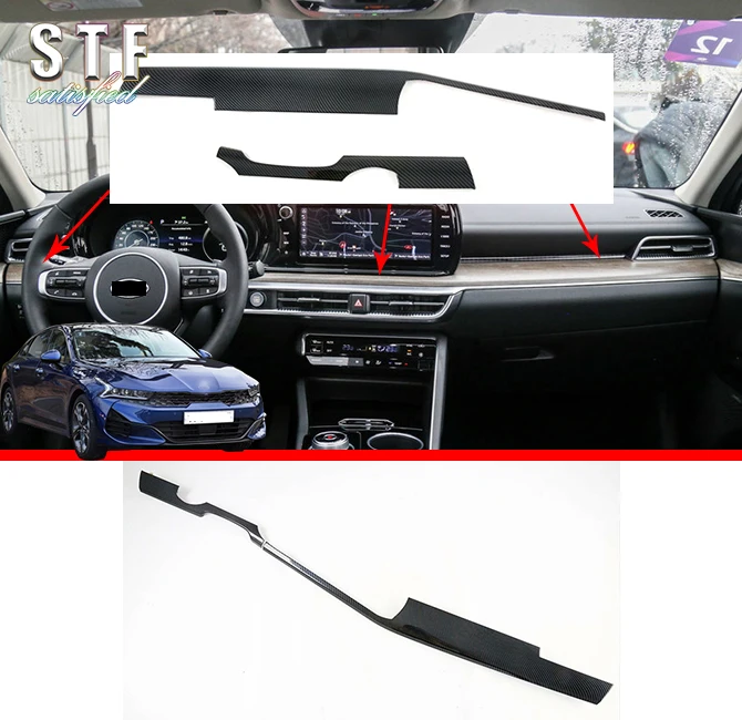 Ovládanie interiérového centra v štýle uhlíkových vlákien Okolo obkladov pre nálepky Kia K5 Optima (DL3) 2020 2021