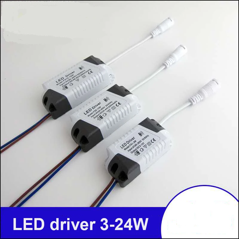 Ovládač Compson LED 1-3W 4-7W 8-12W 13-18W 18-24W pre LED diódy napájacie napájacie jednotky AC90-265V osvetľovacie transformátory pre LED Power Lights