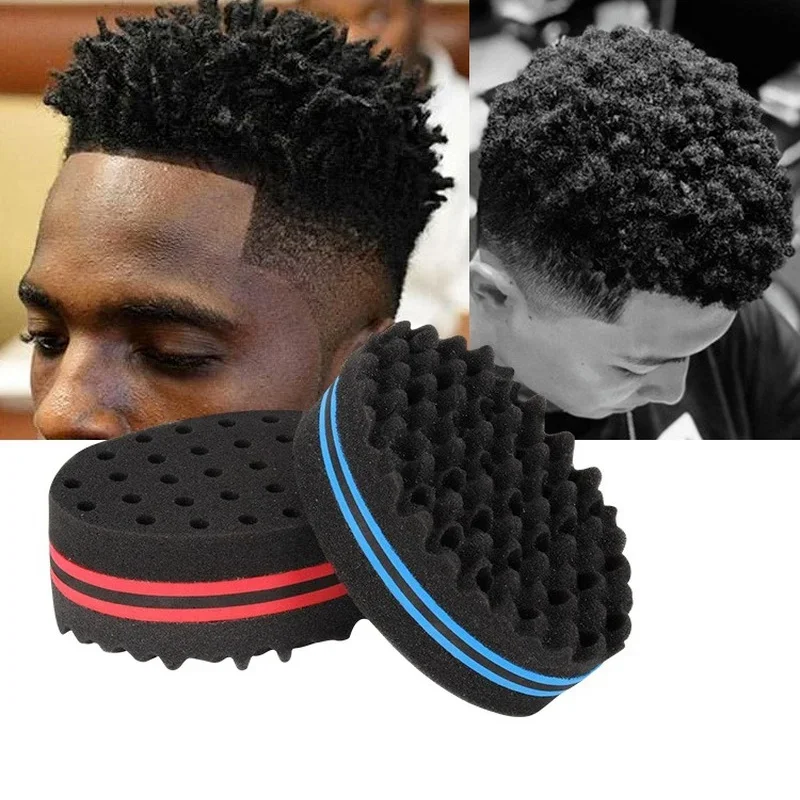 Oválne dvojité strany Kúzlo Twist kefka na vlasy Špongie pre prírodnú afro cievku Dread Dread Špongie kefy na vlasy