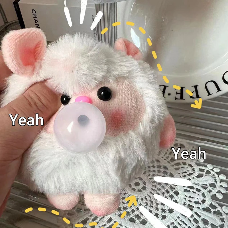 Ovčatá bublina bábika Pinch Decompress Decompress Cantoon Kawaii karikatúra DIY kreativita Kľúčový reťazec príslušenstvo Materiál