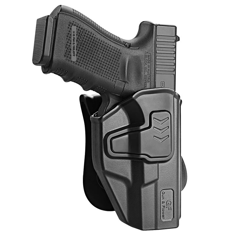 OWB Polsters Fit for Glock 19 (Gen 3 4 5) Glock 23 (Gen 3 4) s retenciou úrovne II 360 stupňov nastaviteľné pádlové vrecko, doprava/vľavo