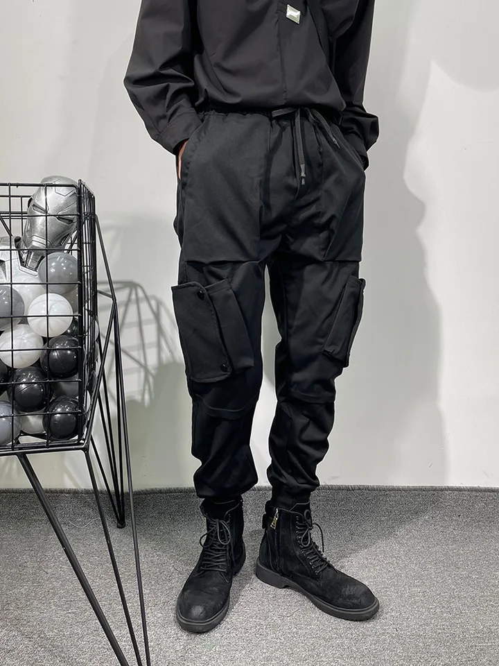 Owen Sak Men Cascurs Harem Pants Gothic Men Obliekanie Oblečenie nákladu High Street Stuchety Jeseň Muži teľa