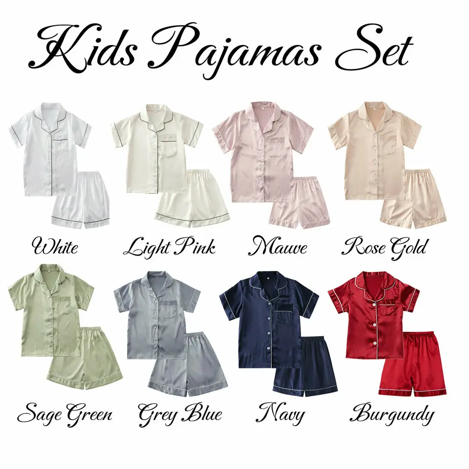 Owiter 2025 jarné letné deti pyžamá pyžamy oblek pre deti hodvábne pyžamy set chlapci Sleewear Satin Girls Girls Kid
