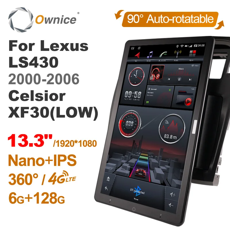 OWNICE ANDROID 12.0 pre Lexus LS430 XF30 LS 430 2000-2006 pre Toyota Celsior XF30 AUTO VIDEO VIDEO AUDIO13.3 