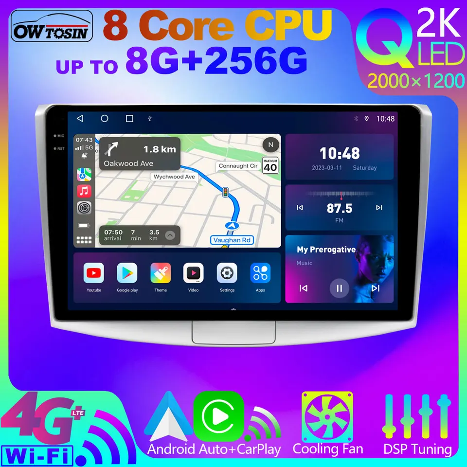 Owtosin QLED 2000*1200 4G WiFi 8g+256G Android 12 Rádio navigácia CAR GPS pre Volkswagen VW Passat B6 B7 CC CarPlay Autoradio