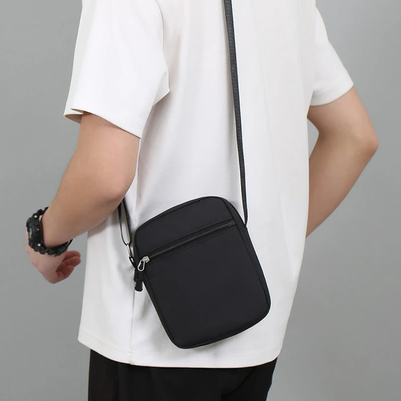 Oxfordské ramenné tašku odolné mini čierny mobilný telefón vrecko na pás pása Men Crossbody Bags Muž kabelky kabelka Bolso de mano