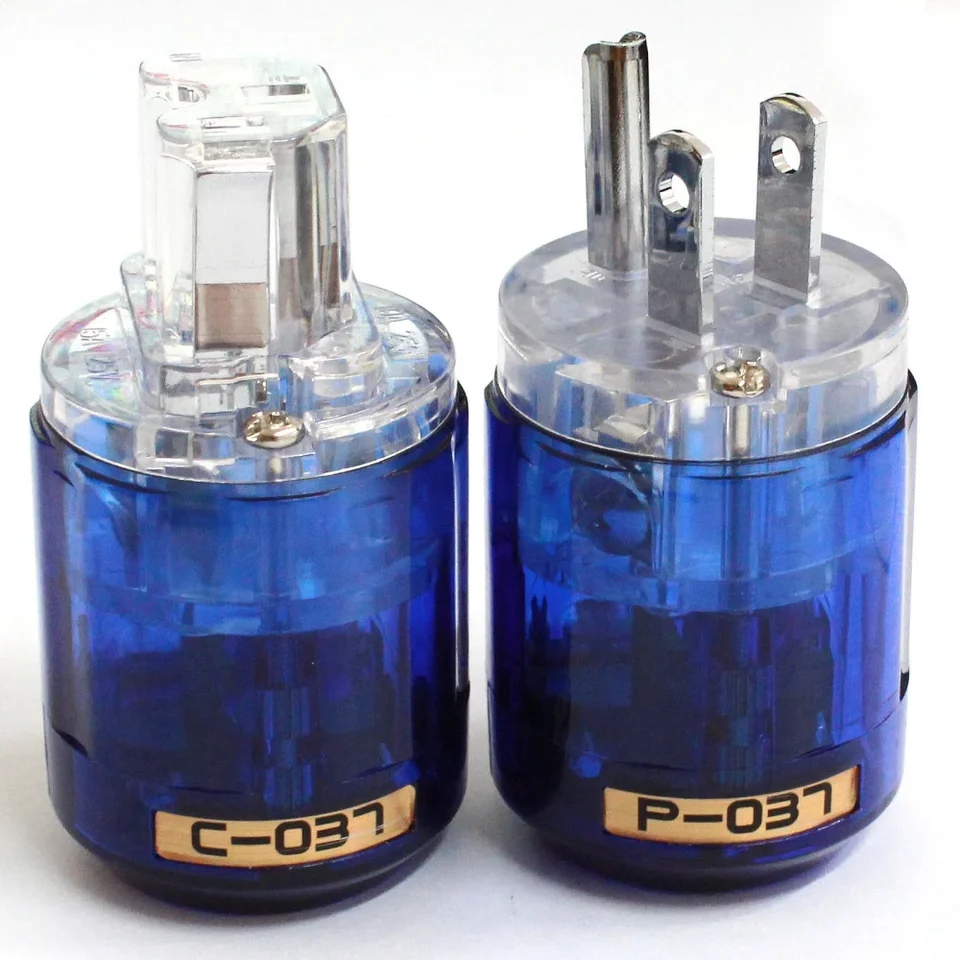 Oyaide C-037 P-037 USA Power Plug Rhodium Pleted IEC Audio Connector Wima-Male Matihur Audio Transparent HiFi