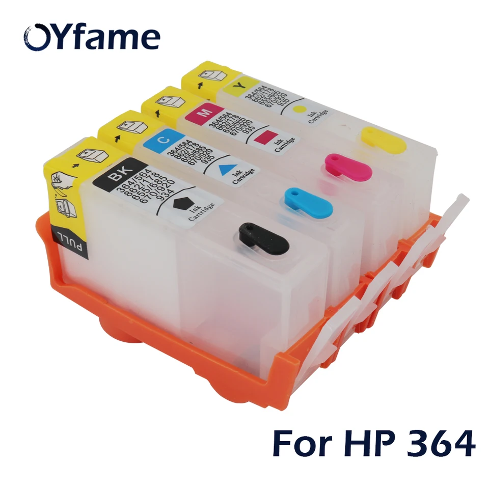 OYFame 4ks pre hp364 atramentovú kazetu s oblúkovým čipom pre HP 364 Regilble Cabtridge pre HP B109A B110A B110C B209A 7510 TLAČ