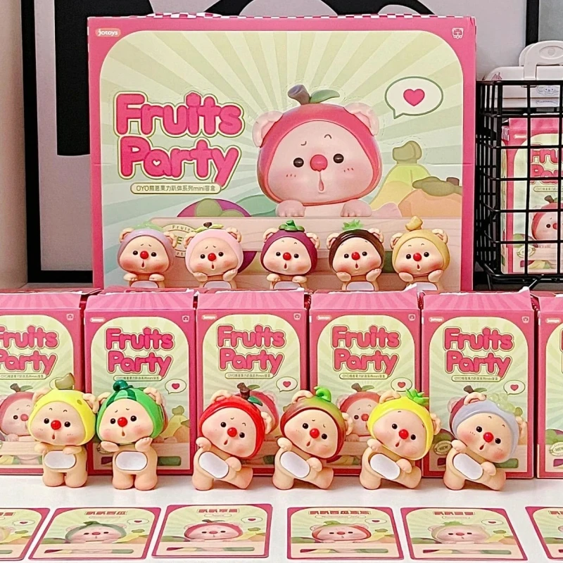 Oyo Bear Cub Fruit Power Party Mini Series slepý box ručne vyrábaný trendový hračky narodeniny darčeková plocha dekorácia roztomilý bábika