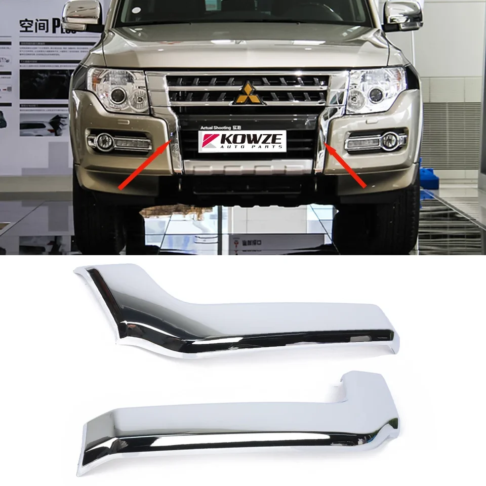 Ozdobenie predného nárazníka pre auto pre Mitsubishi Pajero Montero 4 MK4 2015-2018