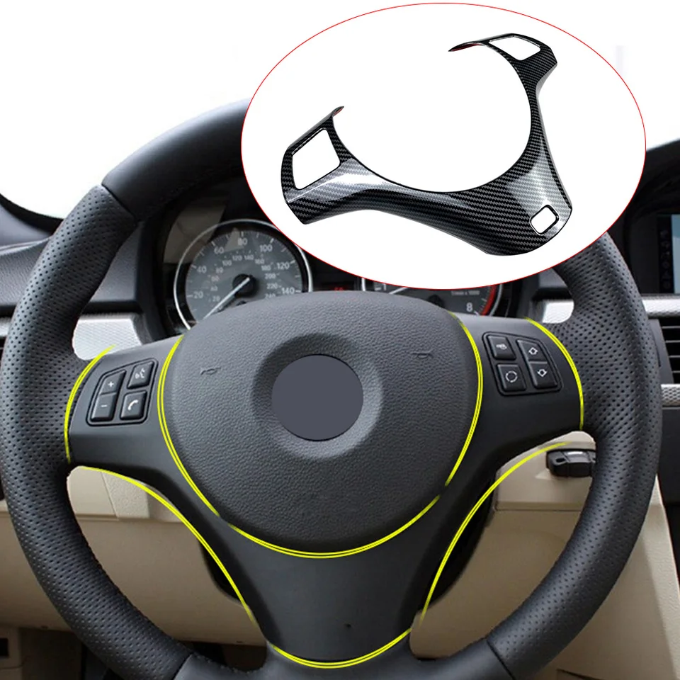 Ozdobný rámec na volante automobilu Stripker pre BMW 3 Series E90 E91 E92 E93 2005-2012 Kryt obloženia uhlíkových vlákien