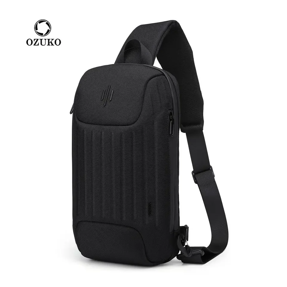 Ozuko muži módne multifunkčné tašky na ramene Crossbody Bag na ramene cestovná taška vrecka Balíka balenie vrecka na hrudník pre muža