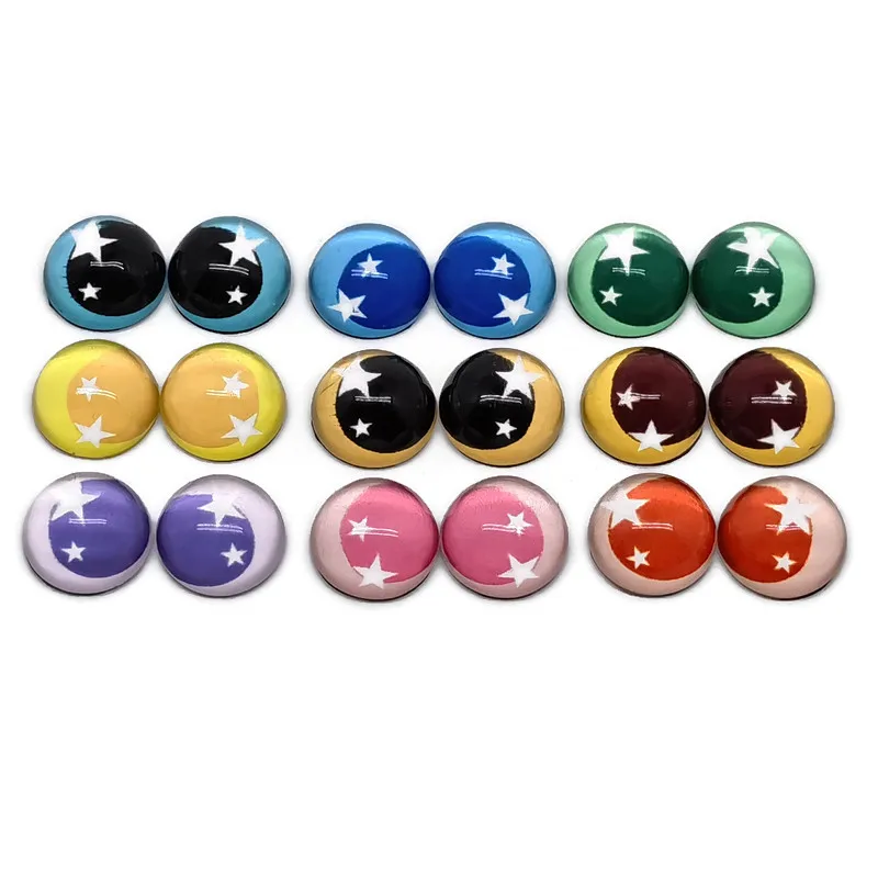 Oči Animal Ragdoll Hray Eyeball Zmiešané alebo páry 10 mm/12 mm/20 mm/25 mm okrúhle foto sklenené demo demo s plochým chrbtom.