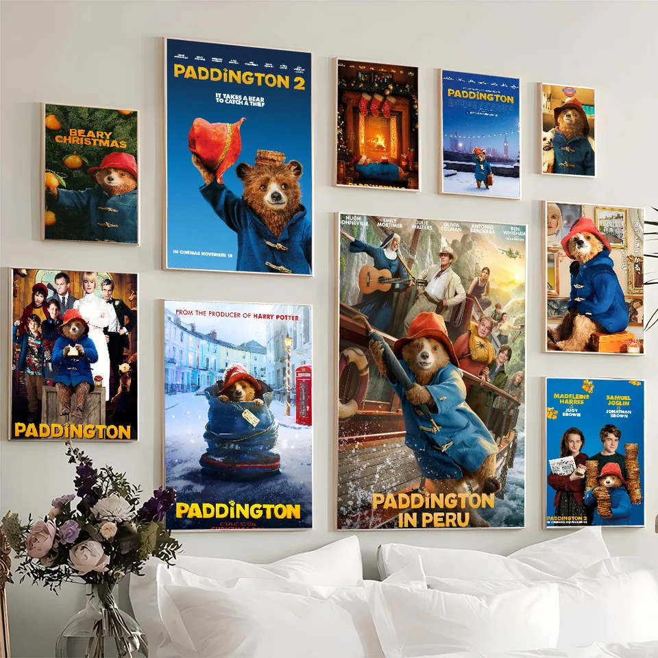 P-Paddington Movie anime plagáty lepivé luxusné nástenné nálepka pre obývaciu izbu dekorácie dekorácie
