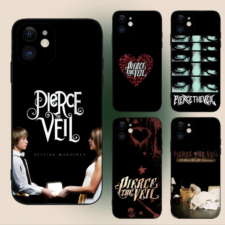 P-Pierce The Veil Band Telefón puzdro pre iPhone 15,14,13,12,11, plus, Pro Max, XS, X, XR, SE, MINI, 8,7 mäkkého silikónového čierneho obalu